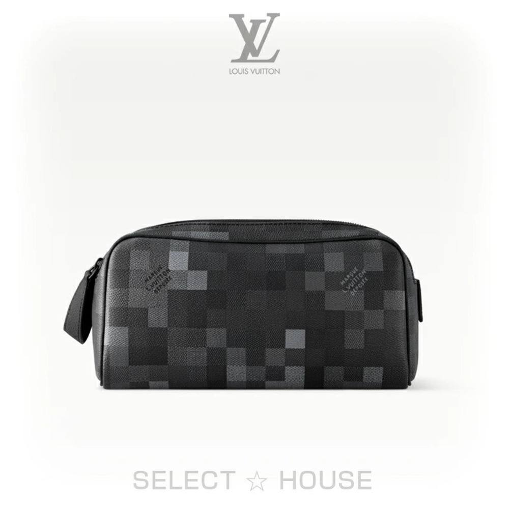 Louis Vuitton Dopp Shoulder Bag Black Gray